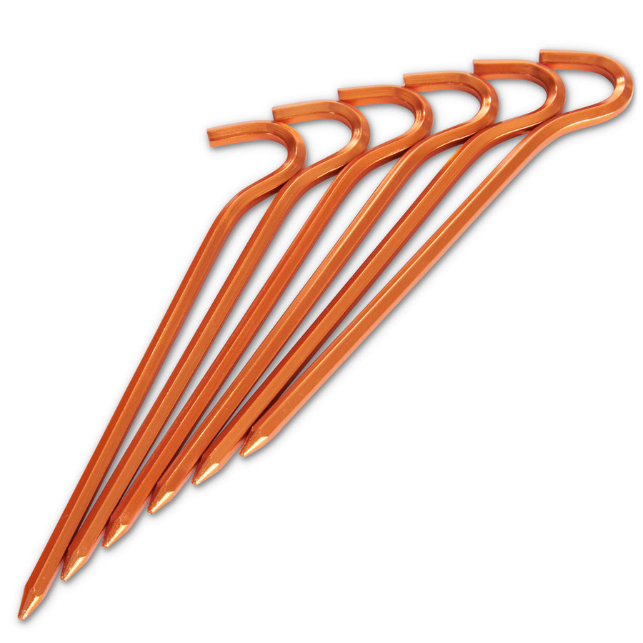 Kelty NoBendium II Stakes , set of 6, in orange-colored aluminum