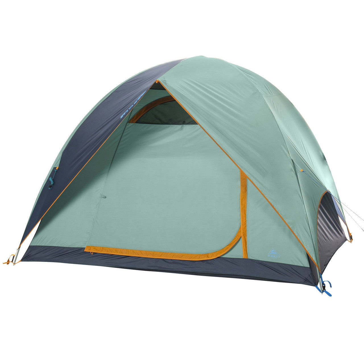 Kelty Tallboy 4 Tent, green, with fly attached and door closed