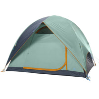 Kelty Tallboy 4 Tent, green, with fly attached and door closed