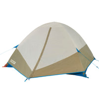 Kelty Ashcroft 3 tent, front view, fly attached, door closed
