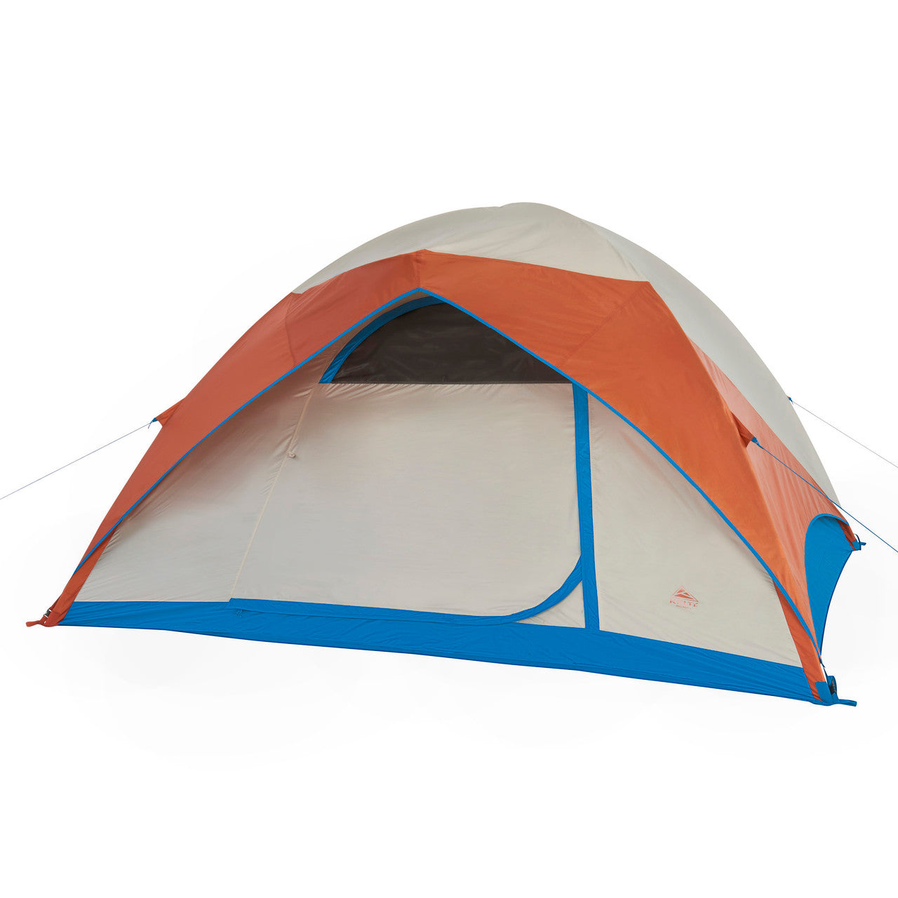 Kelty Ballarat 6 tent, front view, fly attached, door closed