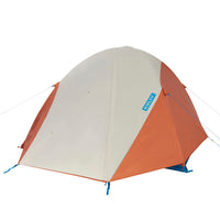 Kelty Bodie 4 tent, front view, fly attached, door closed