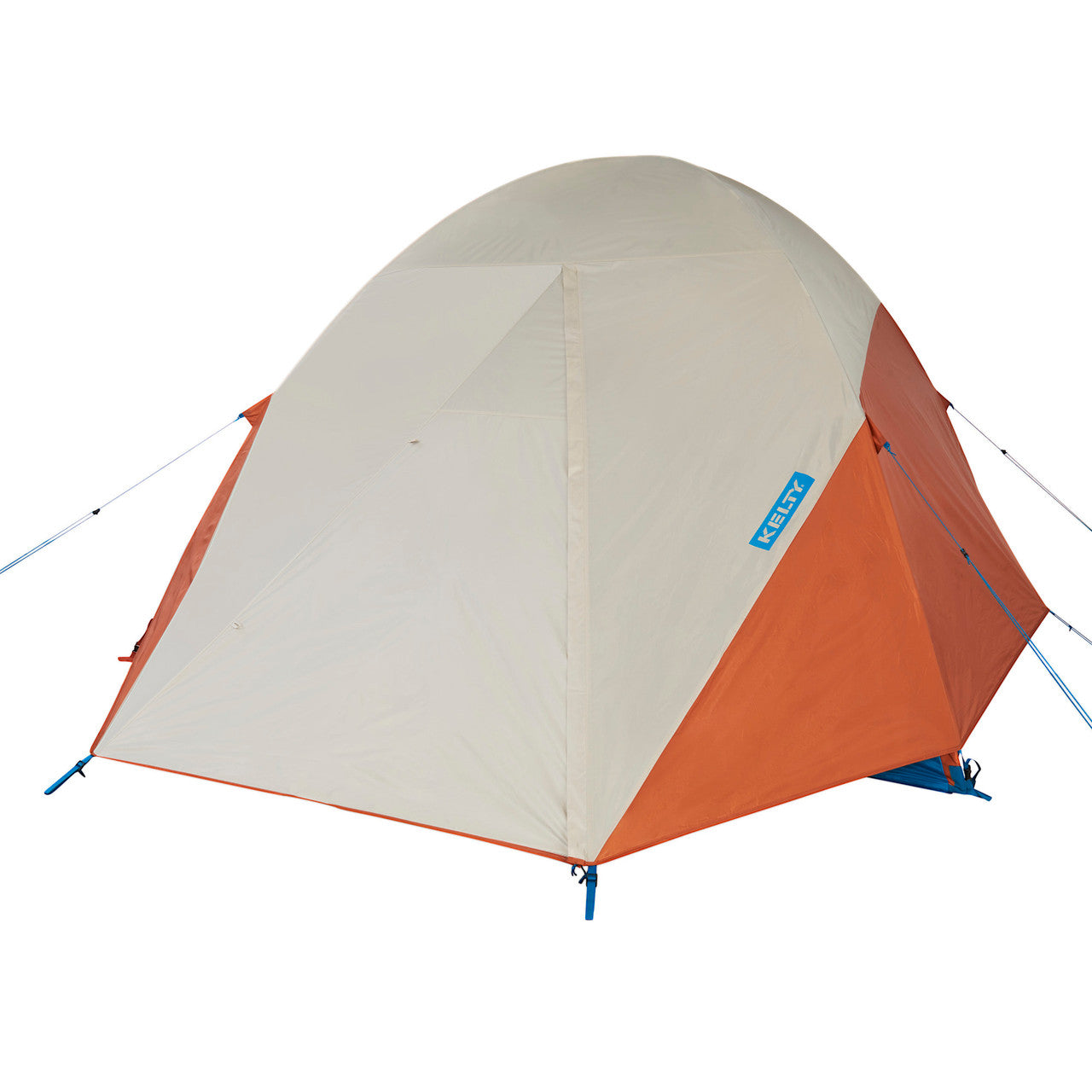 Kelty Bodie 6 tent, front view, fly attached, door closed