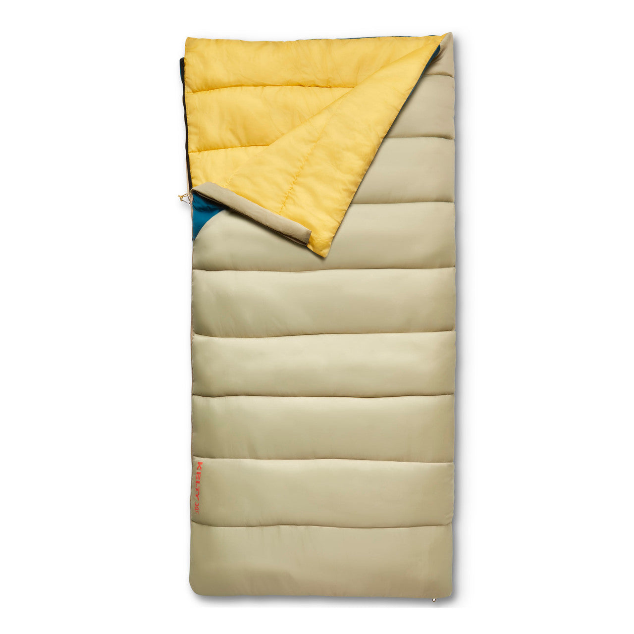 Kelty Catena 30 Sleeping Bag, Elm/Reflecting Pond, partially unzipped