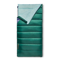 Kelty Catena 30 Sleeping Bag, Posey Green/Grisaille, partially unzipped