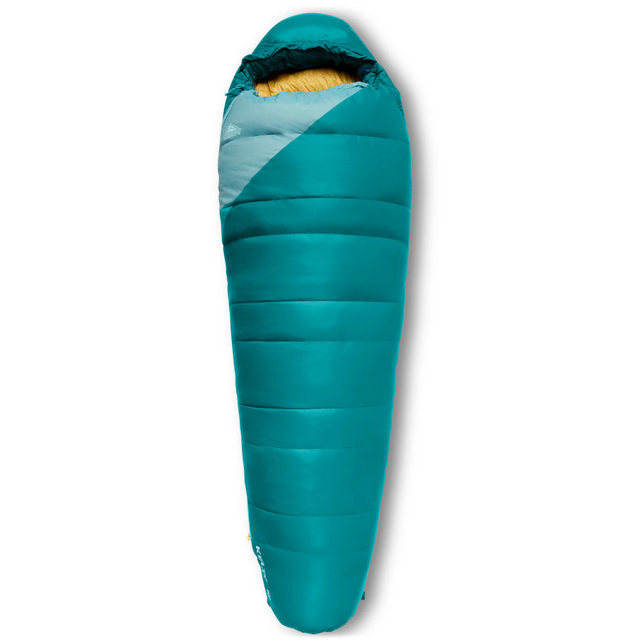 Kelty Women's Cosmic 20 Sleeping Bag, green, shown fully closed