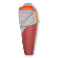 Kelty Cosmic Synthetic 0, gray/red, shown partially unzipped
