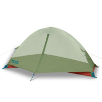 Kelty Discovery Trail 1 tent, front view, with fly attached and door closed