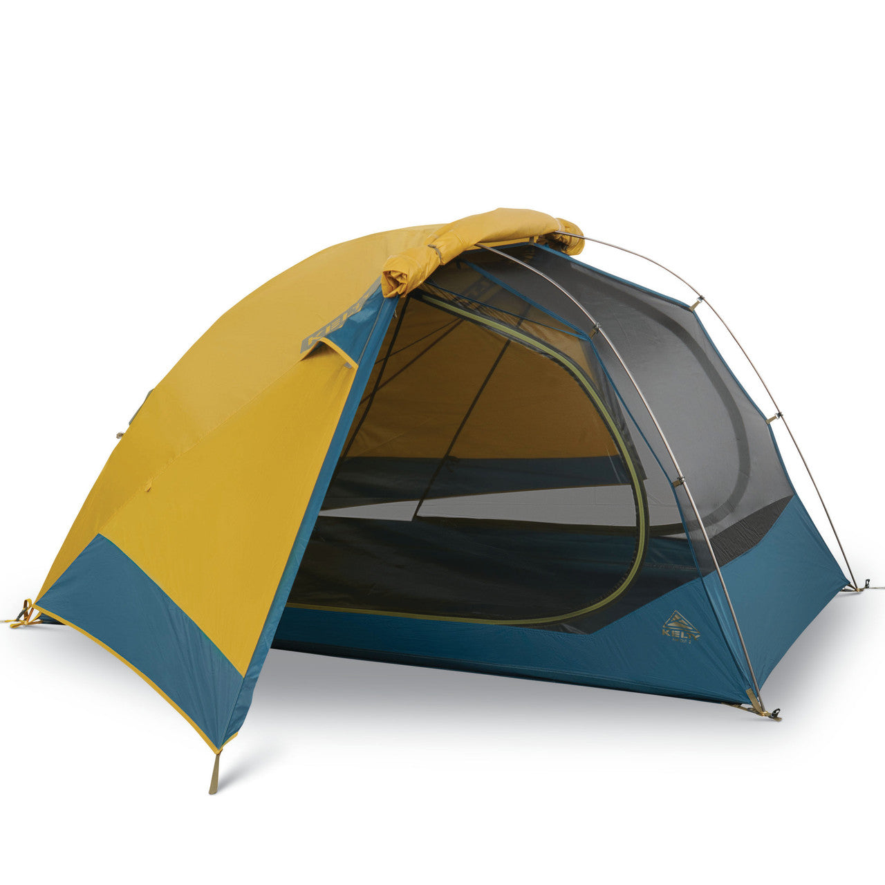 Kelty Far Out 2 tent, shown with fly attached and door opened
