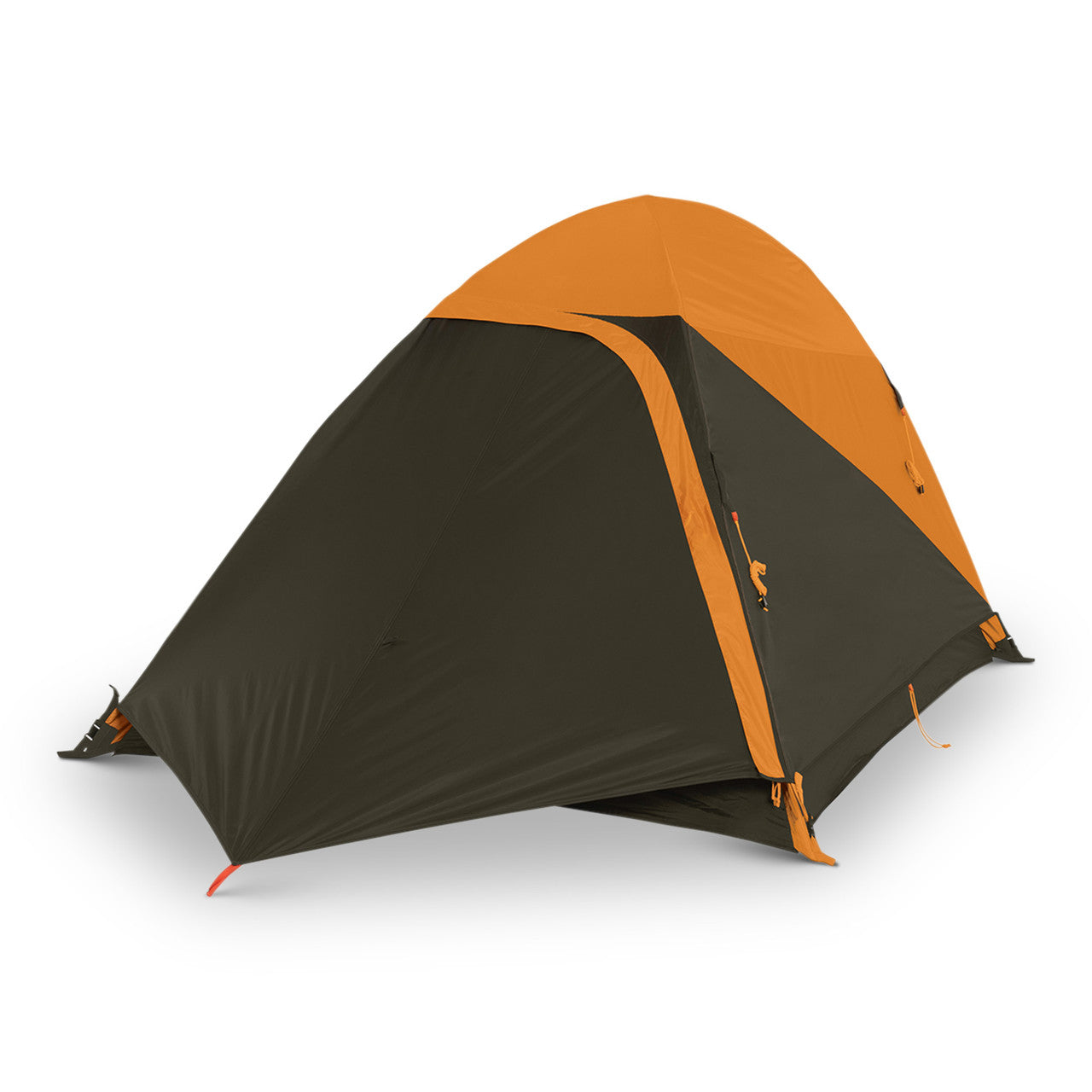 Kelty Grand Mesa 2 tent, brown, with fly attached and door open