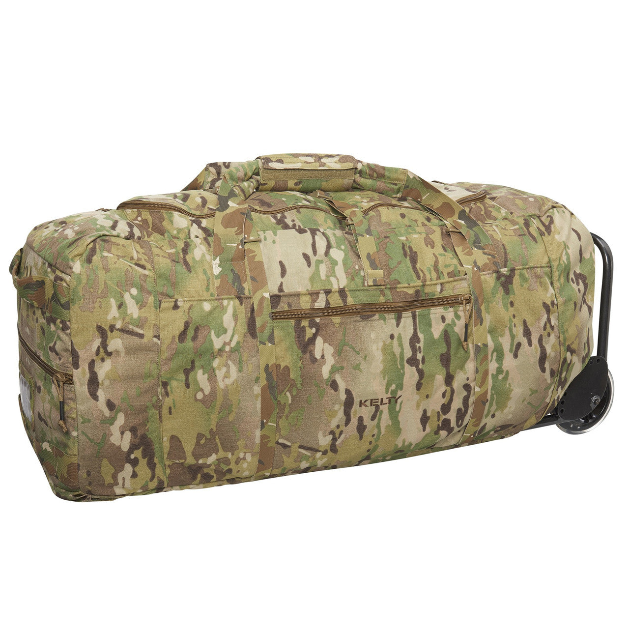Kelty BRT USA rolling trunk, multicam colorway, 3/4 view