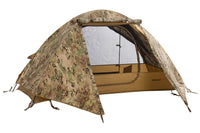 Kelty 2 Man Field Tent Multicam with rain fly attached and opened