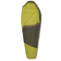 Kelty Mistral 40 sleeping bag, green, shown unzipped quarter length