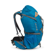 Kelty Redwing 50 backpack, Lyons Blue/ Golden Oak, side view