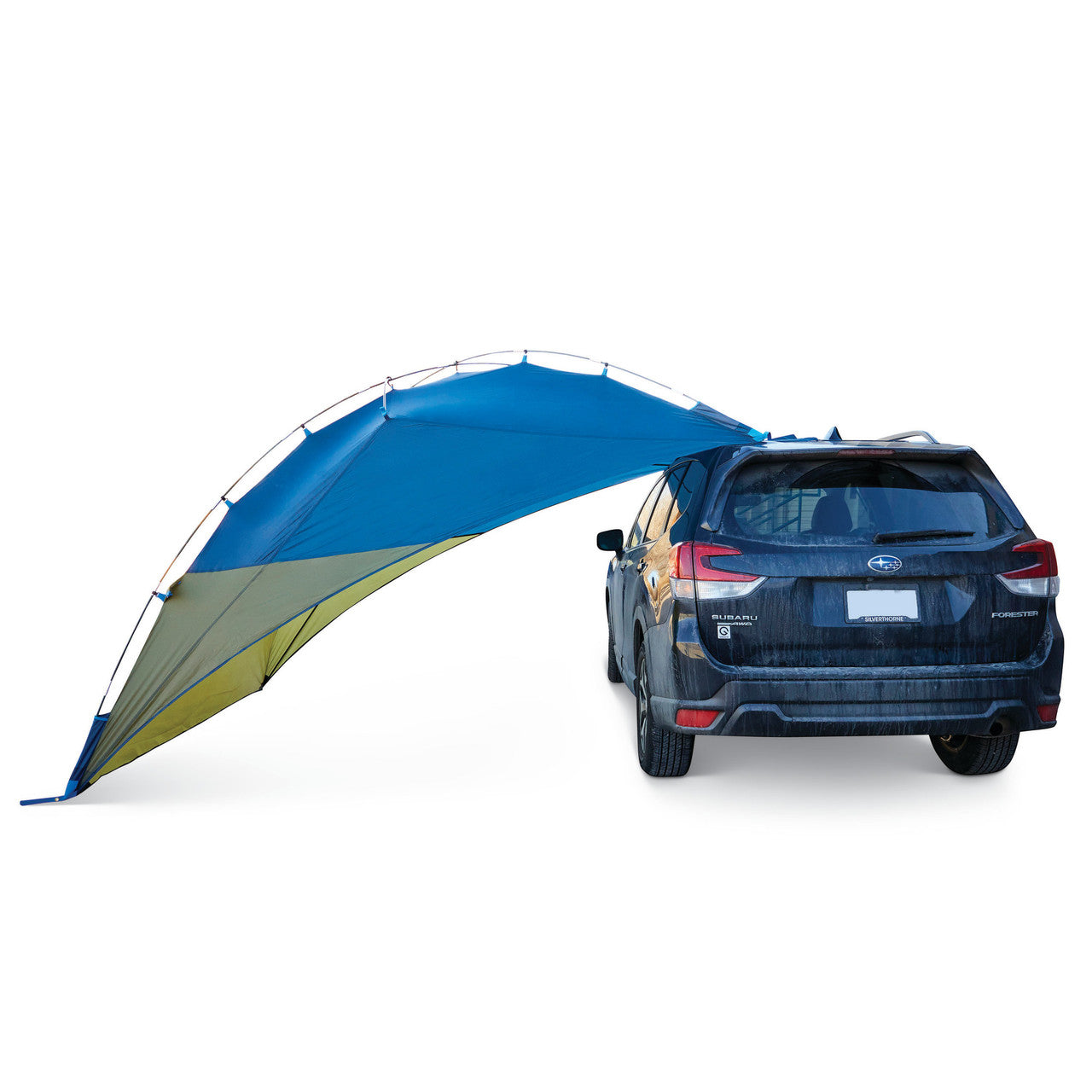 Kelty Sideroads Awning, shown on the side of a Subaru Forester