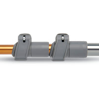 Close up of Kelty Scree trekking poles, showing locking mechanism