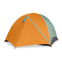 Kelty Wireless 6 tent, green, with fly attached and door closed